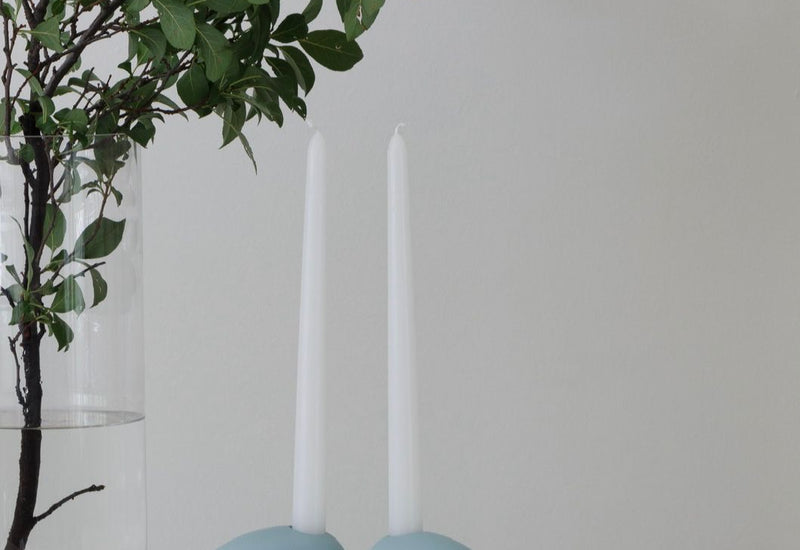 Avestruz Candelabro de Resina Azul